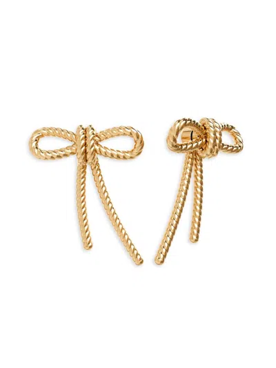 Gabi Rielle Women's Season Standouts 14k Yellow Gold Vermeil Rope Bow Stud Earrings