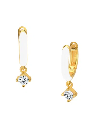 Gabi Rielle Women's Shining Moment 14k Gold Vermeil & Cubic Zirconia Drop Earrings In White