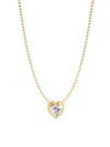 Gabi Rielle Women's Shining Moment 14k Gold Vermeil & Cubic Zirconia Heart Necklace In Gold