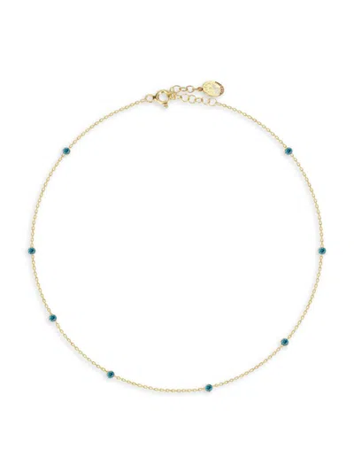 Gabi Rielle 14k Over Silver Cz Choker Necklace In Gold