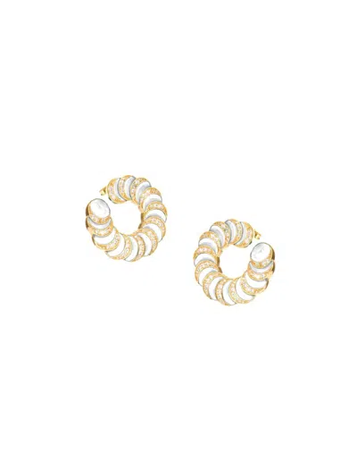 Gabi Rielle Women's Shining Moment 14k Gold Vermiel & Cubic Zirconia Stud Earrings