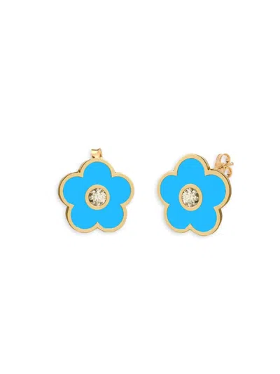 Gabi Rielle Women's Sugar Blossom 18k Gold Vermeil & Cubic Zirconia Floral Stud Earrings In Yellow Gold