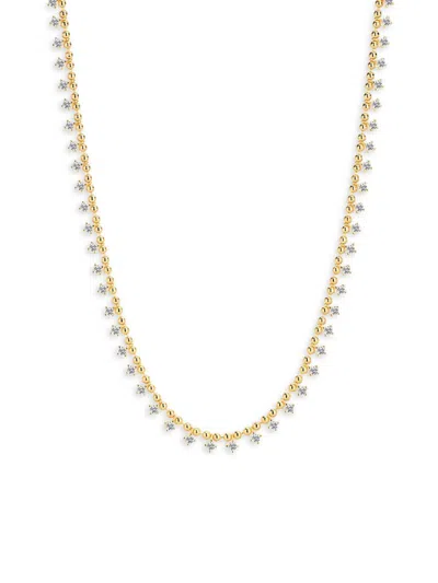 Gabi Rielle Women's Timeless Treasures 14k Gold Vermeil & Crystal Ball Chain Necklace