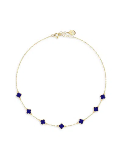 Gabi Rielle Women's Timeless Treasures 14k Gold Vermeil & Enamel Clover Necklace