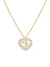Gabi Rielle Women's Timeless Treasures 14k Yellow Gold Vermeil, 12mm Cultured Freshwater Pearl & Crystal Heart P In White
