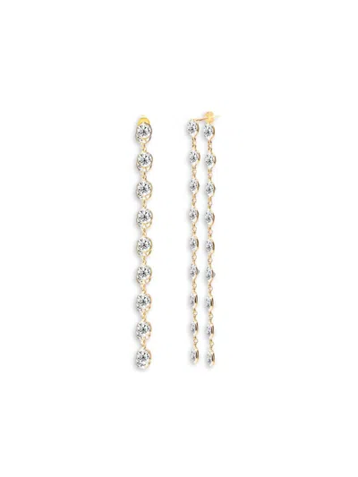 Gabi Rielle Women's Timeless Treasures Dual Dream 14k Yellow Gold Vermeil & Crystal Drop Earrings