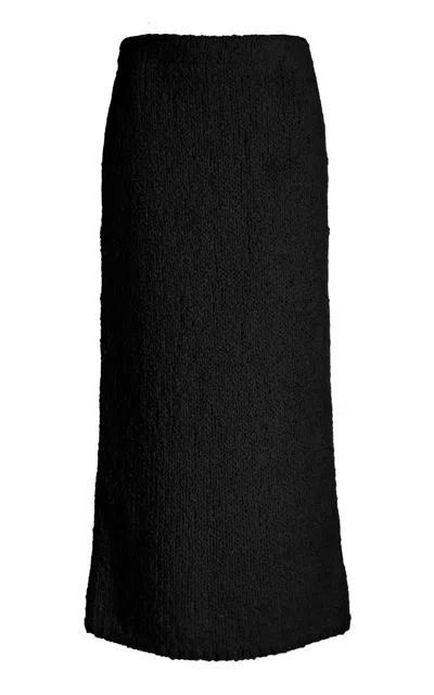 Gabi Titan Knit Maxi Skirt In Black Cashmere Boucle