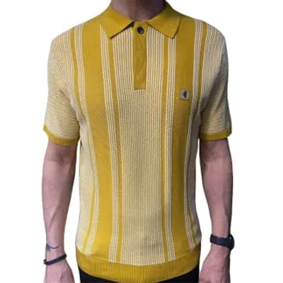 Gabicci Vintage Dante Knitted Polo Shirt In Yellow