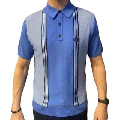 Gabicci Vintage Eden Knitted Polo Shirt In Blue