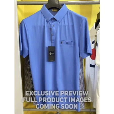 Gabicci Vintage Ladro Carolina Blue Button Down Collar Polo Shirt