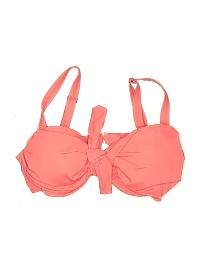 Pre-owned Gabifresh X Swimsuits For All Swimsuit Top Pink Solid Pattern Swimwear