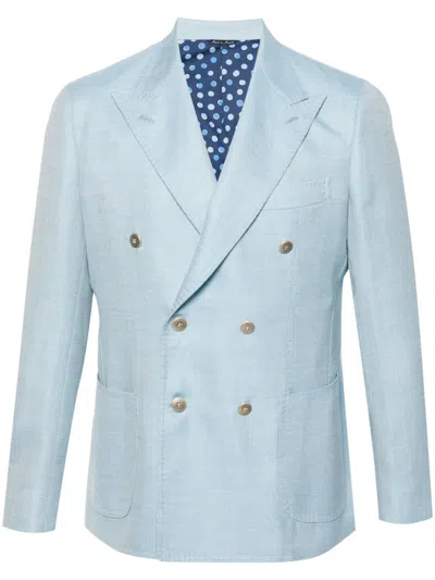 Gabo Napoli Double-breasted Blazer In Blue