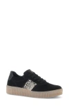 Gabor Snakeskin Embossed Sneaker In Black