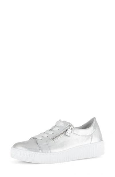 Gabor 83.334 Zip Platform Sneaker In Silver