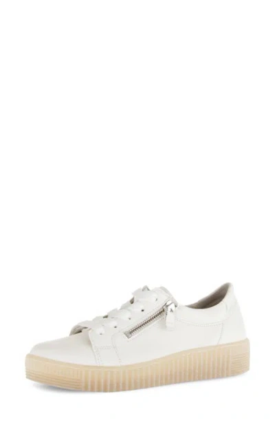Gabor 83.334 Zip Platform Sneaker In White