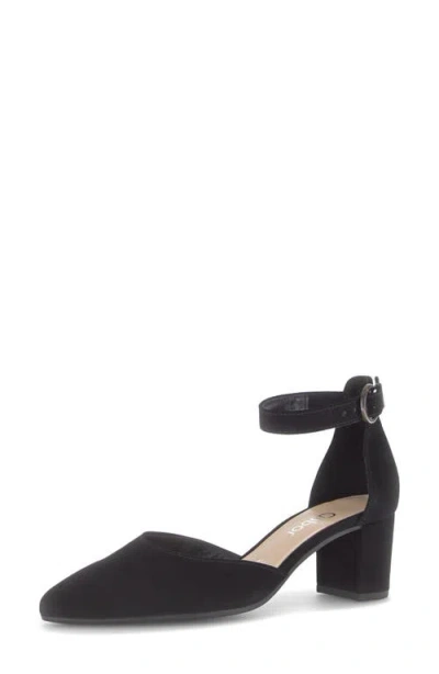 Gabor Ankle Strap Almond Toe Pump In Black