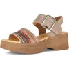 Gabor Ankle Strap Platform Sandal In Brown