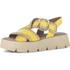Gabor Ankle Strap Platform Sandal In Yellow