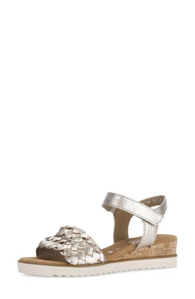 Gabor Ankle Strap Sandal In Silver