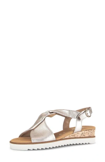 Gabor Ankle Strap Wedge Sandal In Pink