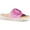 Gabor Beaded Buckle Platform Slide Sandal In Soft Pink