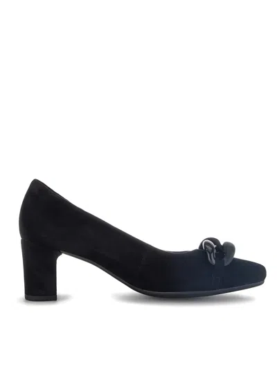 Gabor Block-heel Suede Pumps In Black