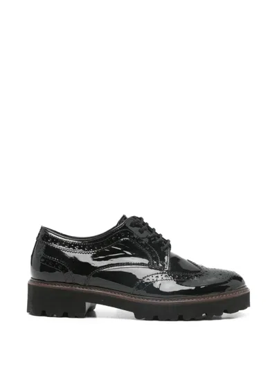 Gabor Brogue Lace-up Derby Shoes In Black