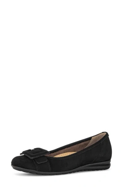 Gabor Buckle Ballet Flat In Black