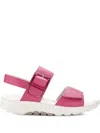 Gabor Buckle-strap Flat Sandals In Pink