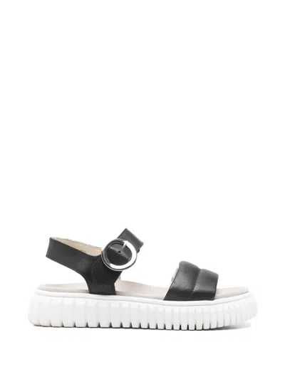 Gabor Buckle-strap Sandals In Black