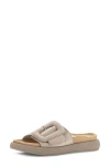 Gabor Buckled Platform Slide Sandal In Desert