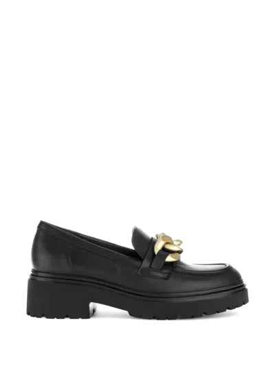 Gabor Chain-detail Loafers In Black