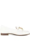 Gabor Chain-link Leather Loafers In White