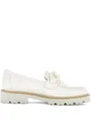 Gabor Chain-link Leather Loafers In White
