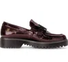 Gabor Chunky Hell City Loafer In Rock Lack/burgundy In Multi