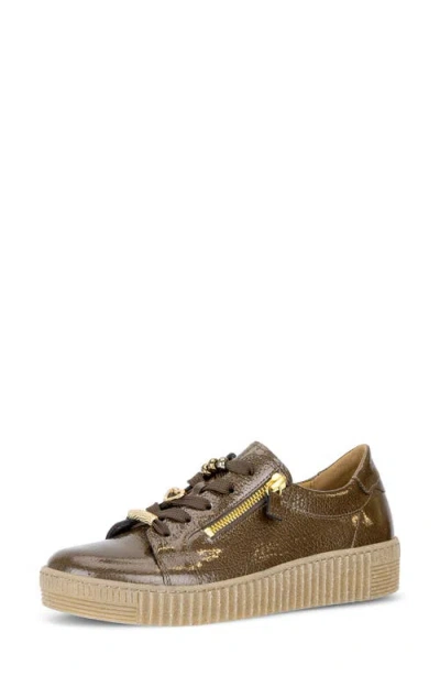 Gabor Collette Leather Sneaker In Cacao