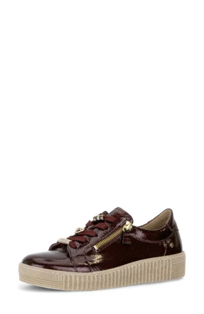 Gabor Collette Leather Sneaker In Mulberry