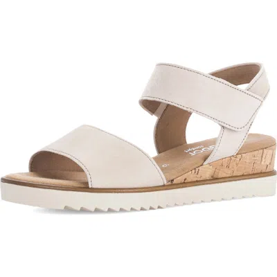 Gabor Cork Wedge Sandal In White