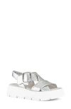 Gabor Crossover Slingback Wedge Sandal In Silver