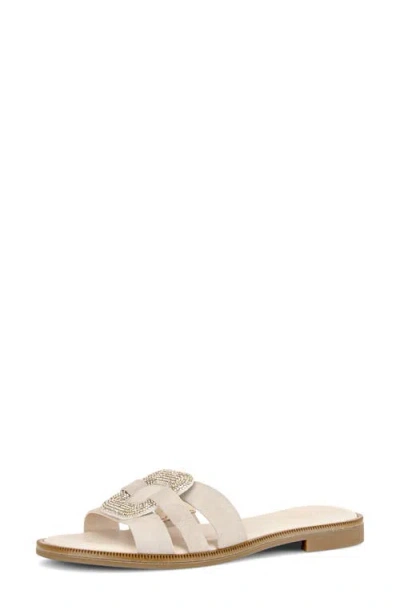 Gabor Crystal Slide Sandal In Neutral