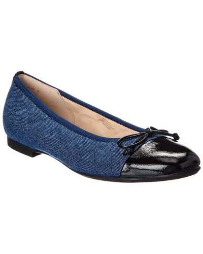 Gabor Denim & Leather Ballet Flat In Blue