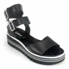 Gabor Double Ankle Strap Platform Sandal In Black In Black