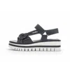 Gabor Flatform Sandal In Black In Black