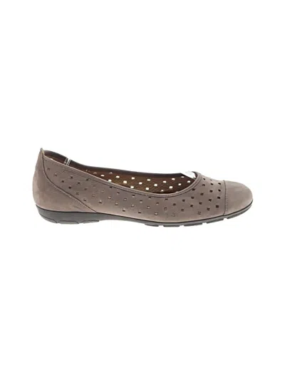 Pre-owned Gabor Flats In Brown