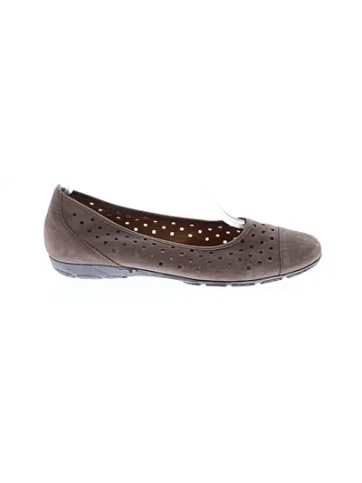 Pre-owned Gabor Flats In Brown
