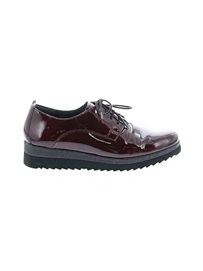 Pre-owned Gabor Flats In Burgundy