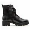 Gabor Foulardc Lace Up Moto Boot In Schwarz/black In Multi