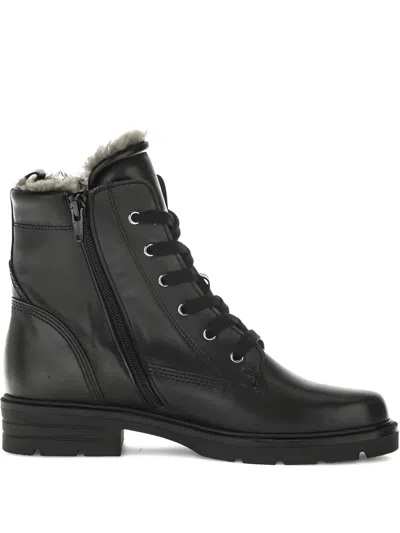 Gabor Lace-up Combat Boots In Black