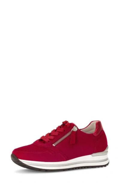 Gabor Lace-up Sneaker In Red