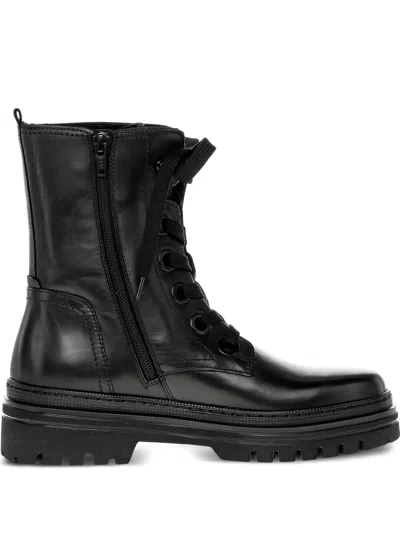 Gabor Lace-up Combat Boots In Black